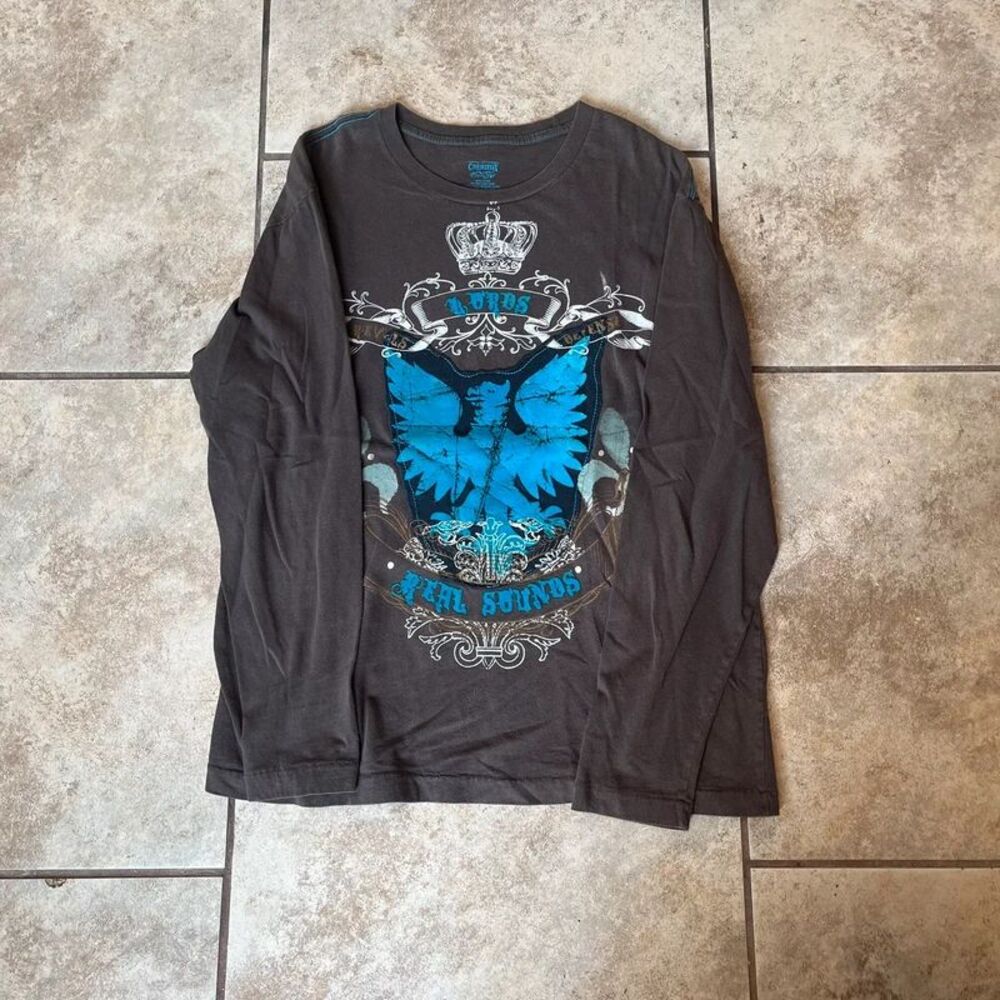 Vtg 2000s cremieux Men\'s Long Sleeve Shirt Eagle Crown Real Sounds Size medium
